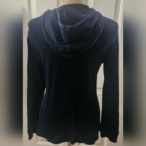 Chaps Blue, Gray, and Pink Waffle Knit Sweater Size M - Picture 2 of 6